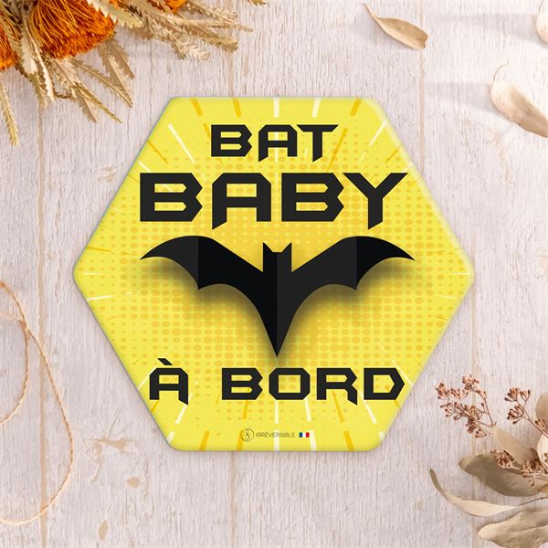 Adhésif Bébé à Bord Made in France - Bat baby