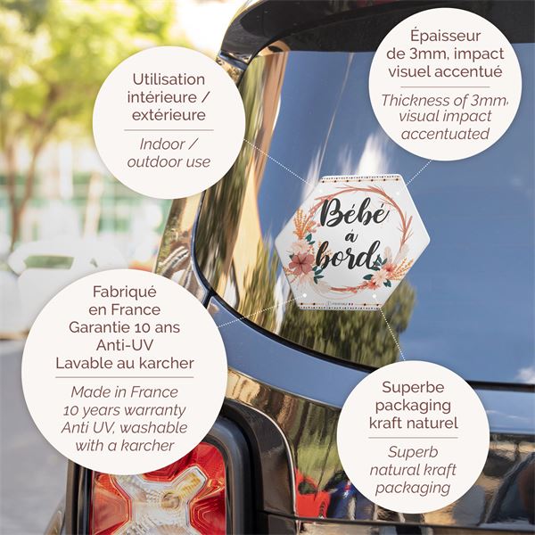 Adhésif Bébé à Bord Made in France - Bohème