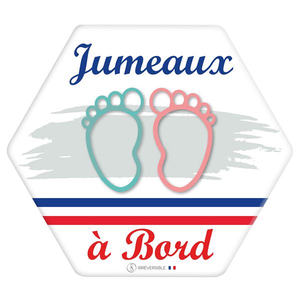Adhésif bébé à bord Made in France - Jumeaux