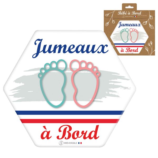 Adhésif bébé à bord Made in France - Jumeaux