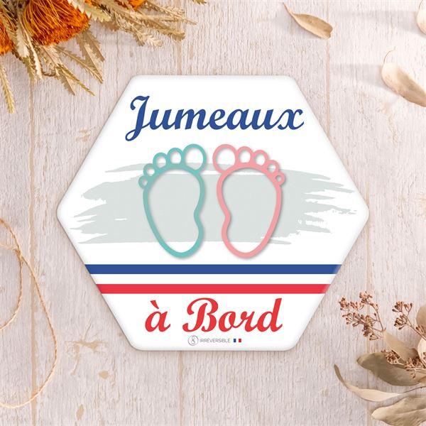 Adhésif bébé à bord Made in France - Jumeaux