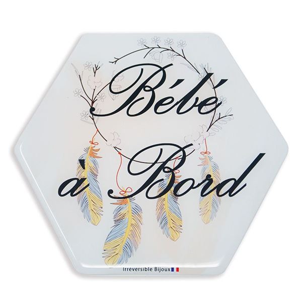 Adhésif bébé à bord Made in France - Attrape-rêve bleu