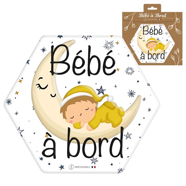 Adhésif Bébé à Bord Made in France - Clair de lune