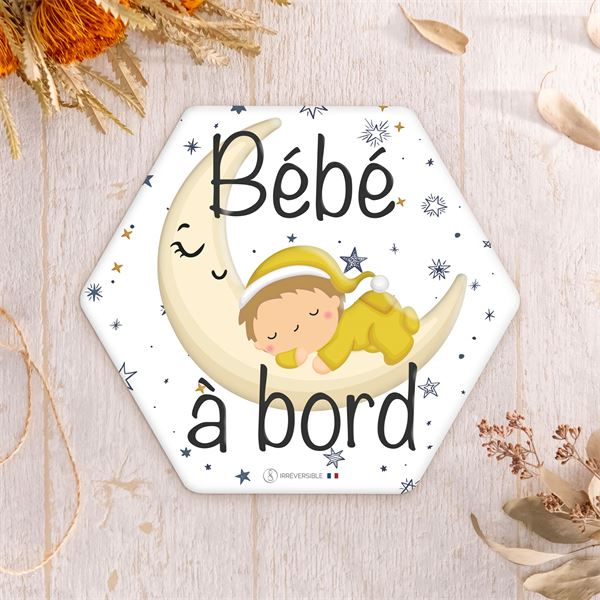 Adhésif Bébé à Bord Made in France - Clair de lune