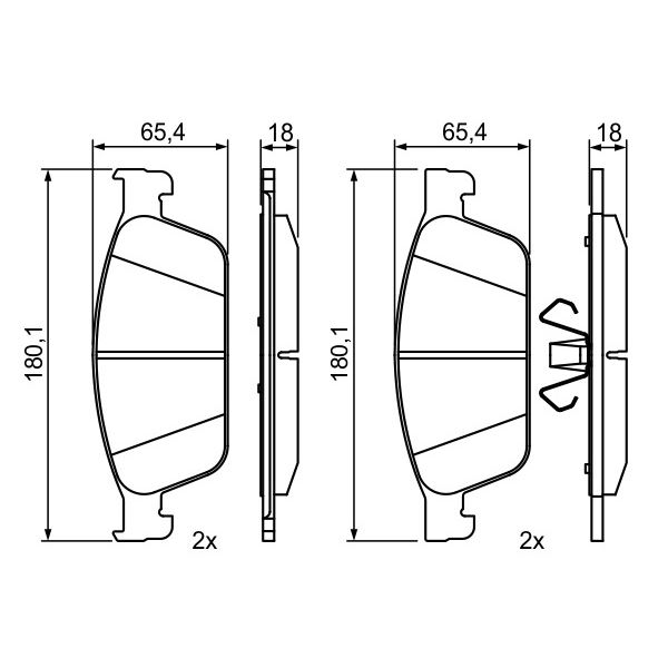 4 plaquettes de frein avant Bosch BP2721