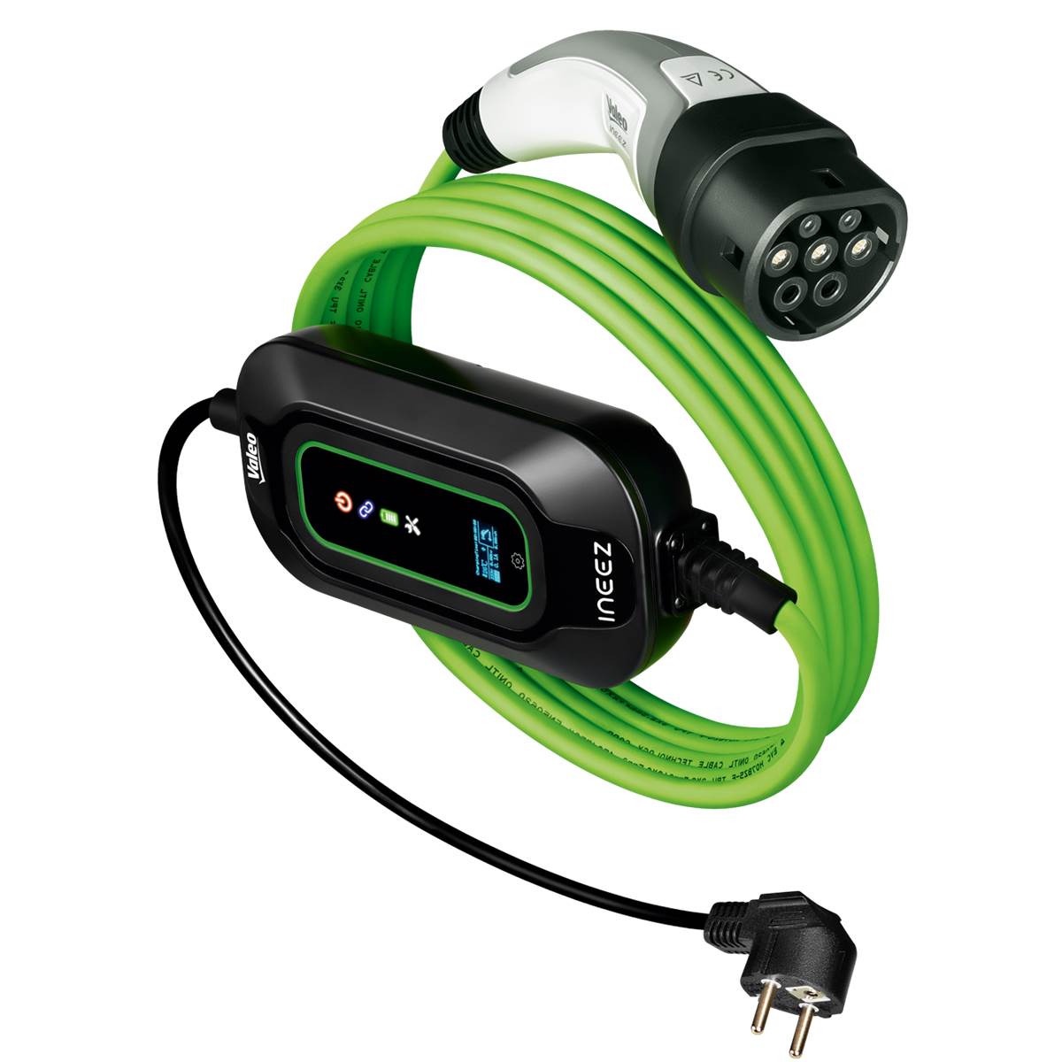 Chargeur Mobile Véhicule Électrique Prise T2/230v - 3,7kw - 16a - 10m Valeo Ineez