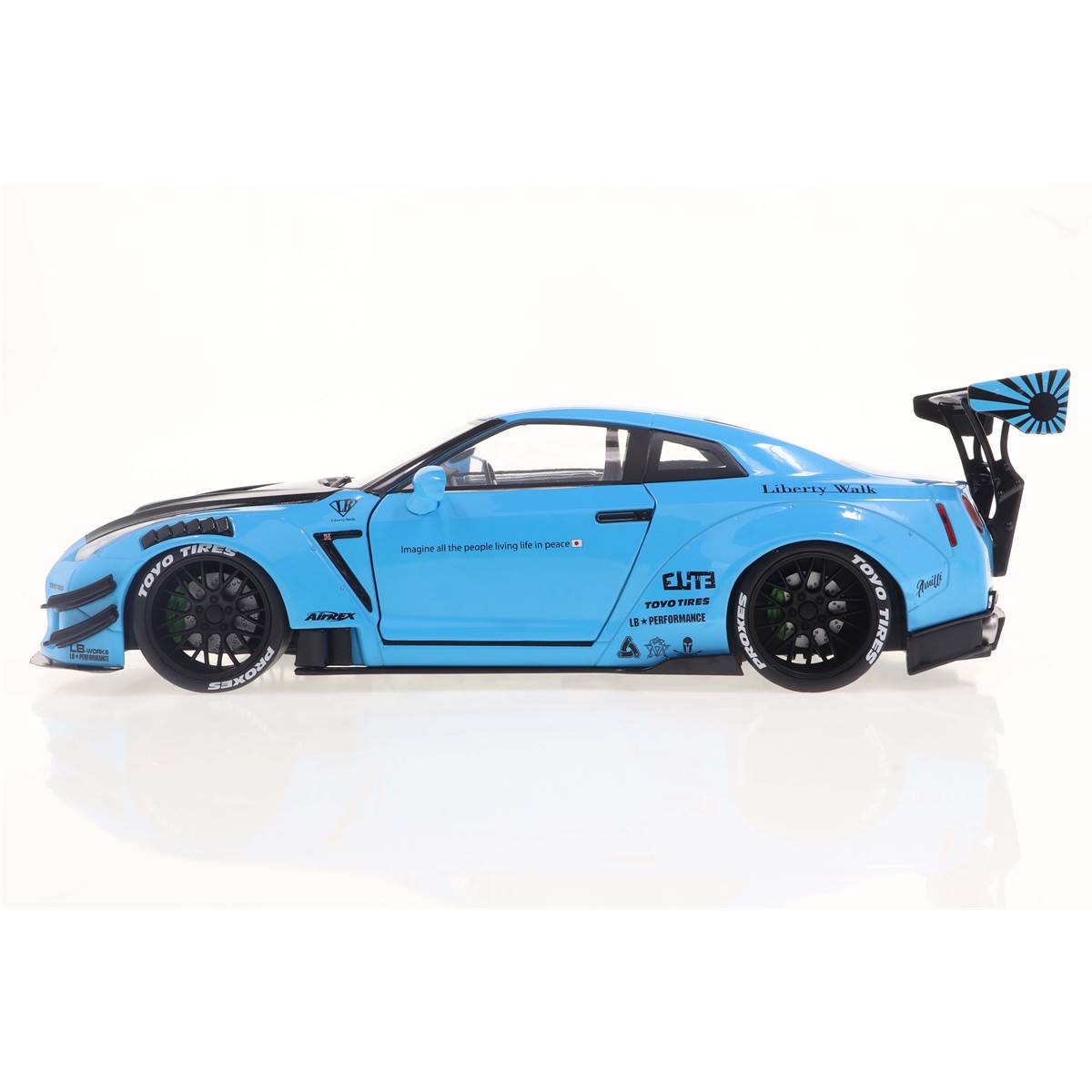 Voiture 1:18 Ème Nissan Gt-r (r35) With Liberty Walk Body Kit 2.0 Blue 2024