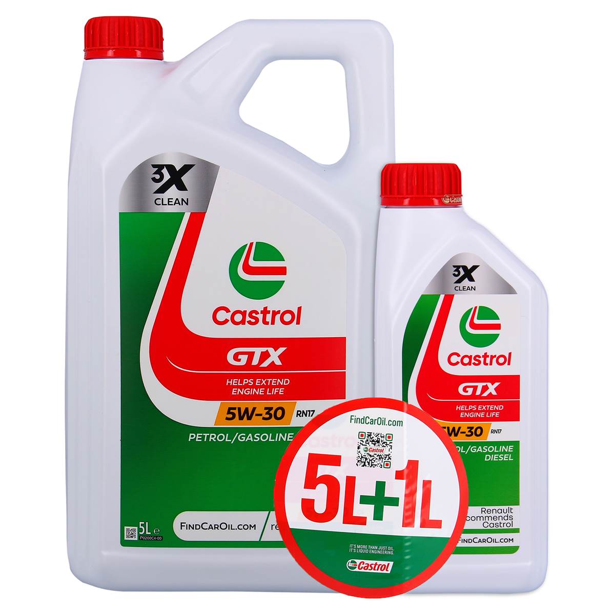 Huile Moteur Castrol Gtx 5w30 C3 Rn17 Essence/diesel 5+1l