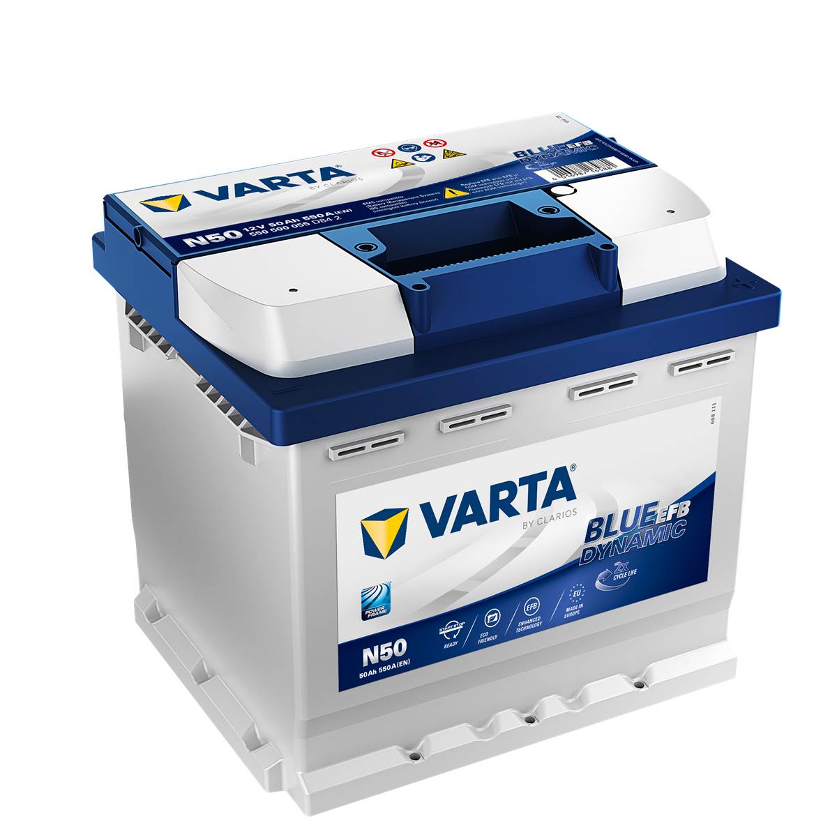 Batterie Voiture Varta Start&stop Efb N50 - 50ah / 550a - 12v