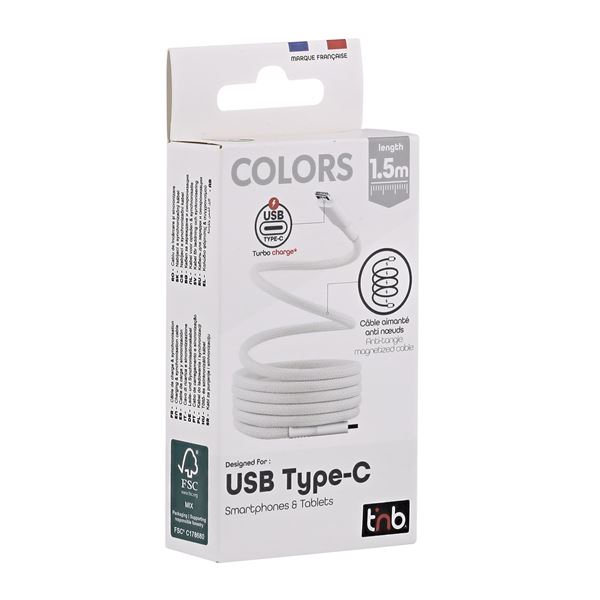 Cable USB-C Magnétique blanc