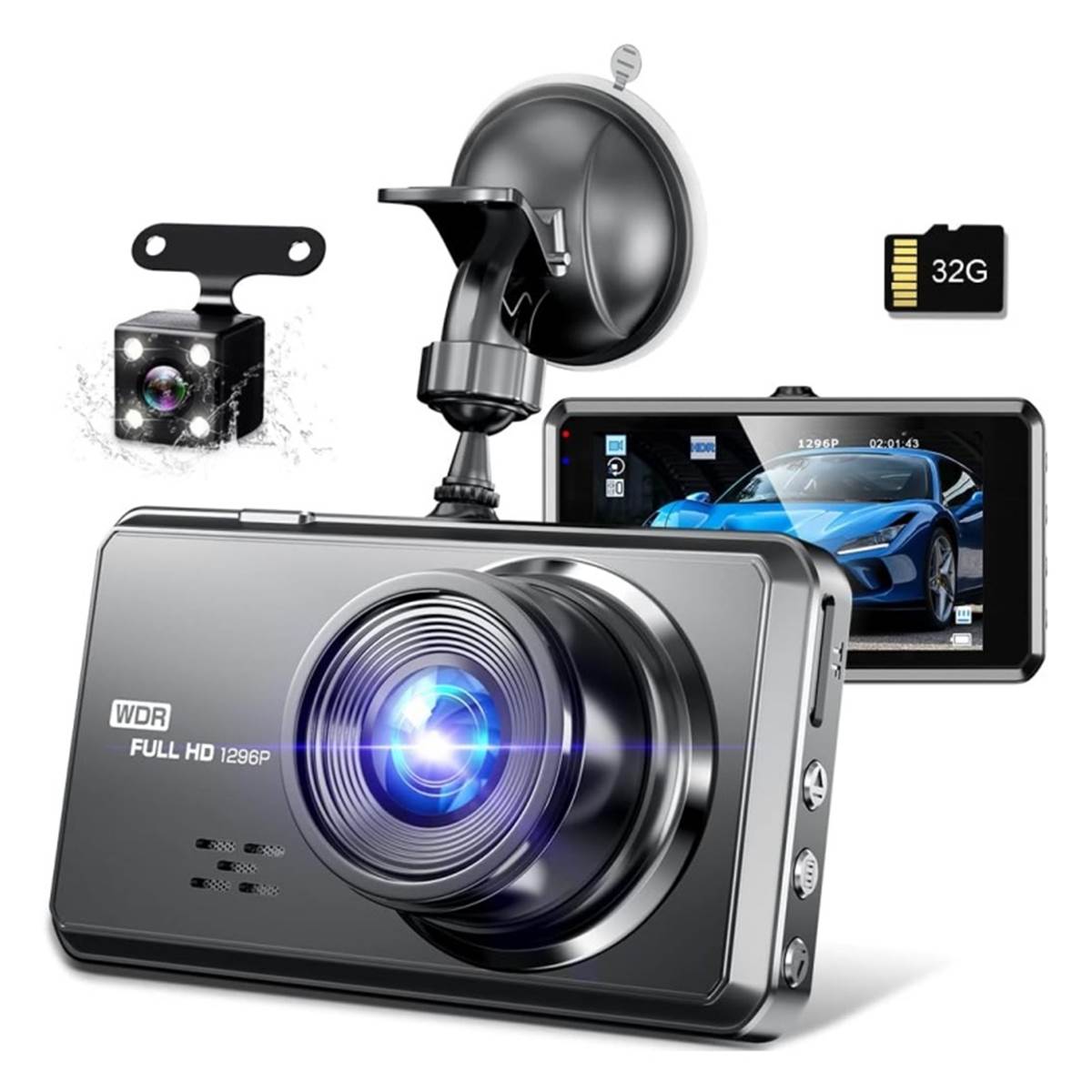 Caméra Embarquée Dashcam Avant Et Arrière Gokana