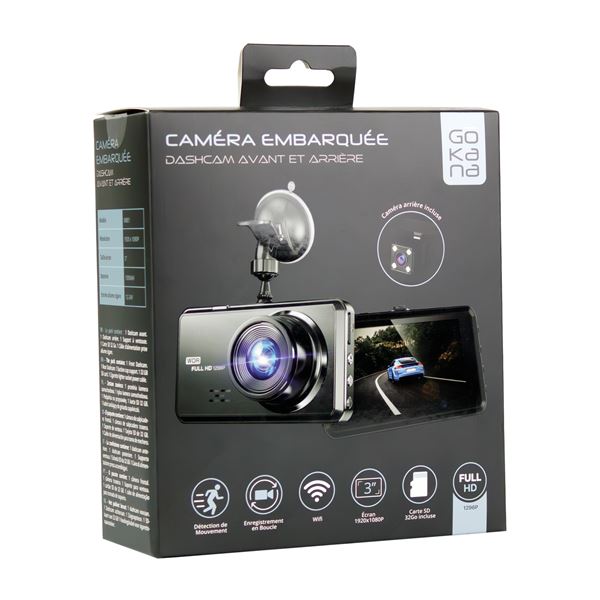Caméra embarquée Dashcam avant et arrière Gokana