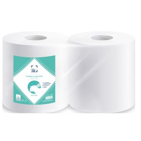 Lot de 2 bobines d'essuyage 1000 feuilles TECHLINE 20x30 cm