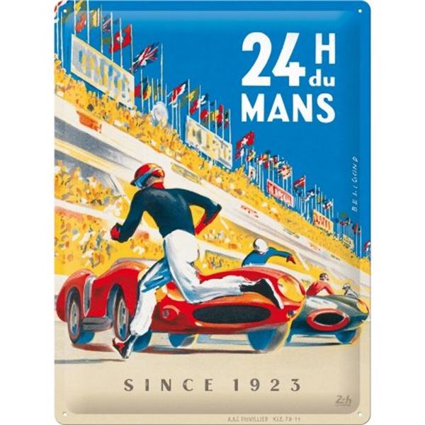 Enseigne en métal 30x40 cm 24h Le Mans - Racing poster blue