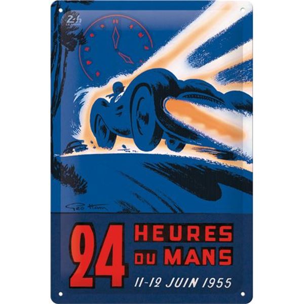 Plaque métal 20x30 cm 24h Le Mans - Racing Night Blue 1955