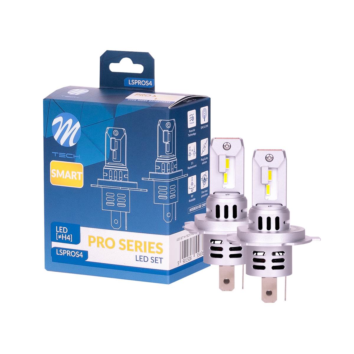 Ampoules (2 pièces) Led H4/h19 42w 12v 6000k 4600lm Max Plug And Play