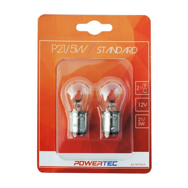 AMPOULES HALOGENES BAY15D P21/5W 12V 21/5W (BLISTER) X2 MTECH