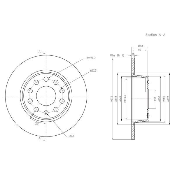 2 disques de frein arrière Eurobrake 58153147175