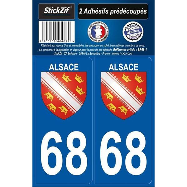 ADHESIFS REGION DEPARTEMENT 68 ALSACE X2