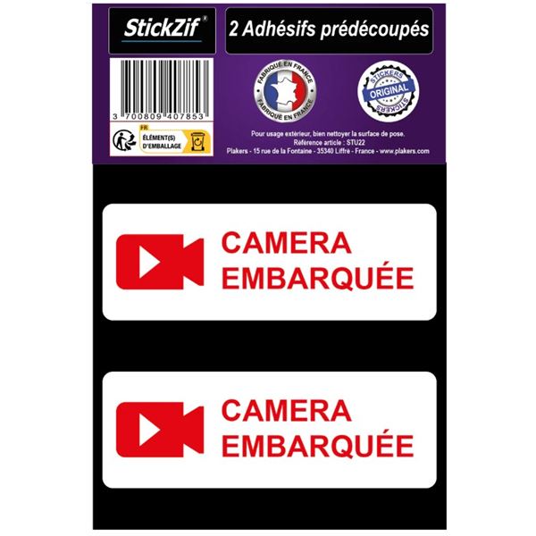 Autocollant "caméra embarquée" x2 StickZif