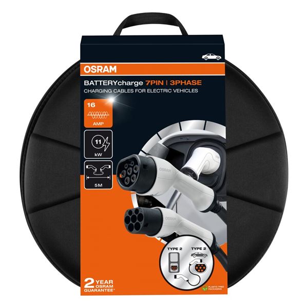 Câble de charge 16 Ampères triphasé pour véhicules électrique - Type 2