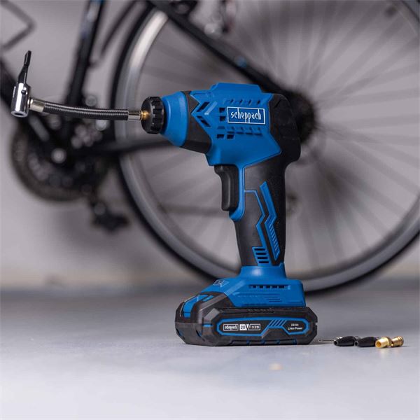 Compresseur à main sans fil Scheppach + batterie