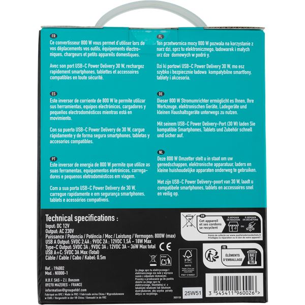 Convertisseur 800 W