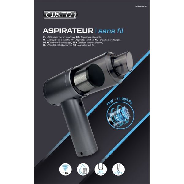 ASPIRATEUR SANS FIL 11 000 PA - 80 W