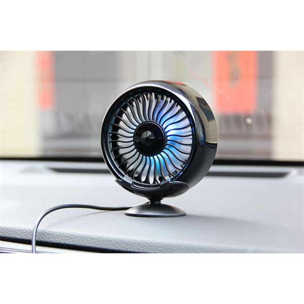 Ventilateur voiture à lumière LED - fixation multi-surface