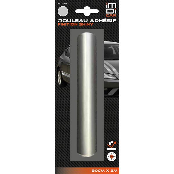 Rouleau adhésif décoratif argent 20 cm x 3 m