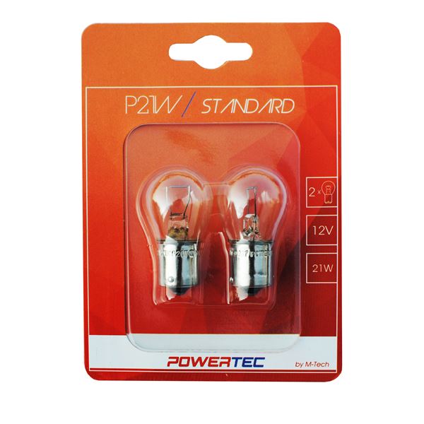 AMPOULE HALOGENE BA15S P21W 12V 21W (BLISTER) X2 MTECH