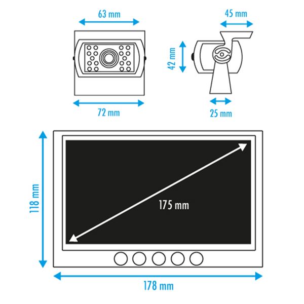 Caméra vidéo de recul 12/24V utilitaires, camping-cars et PL Beeper