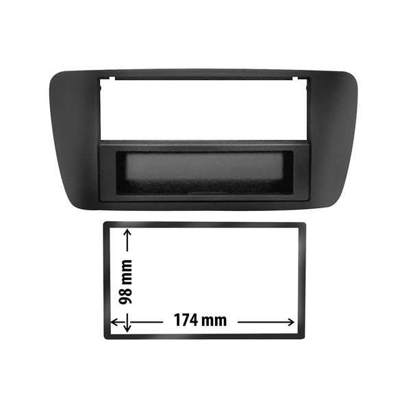 Cache autoradio Seat Ibiza noir