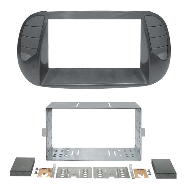 Cache autoradio noir brillant Fiat 500 de 2016