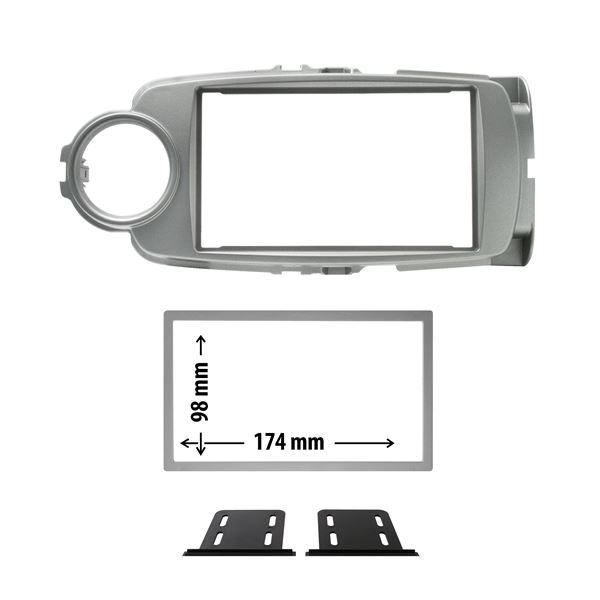 Cache autoradio gris métallisé Toyota Yaris