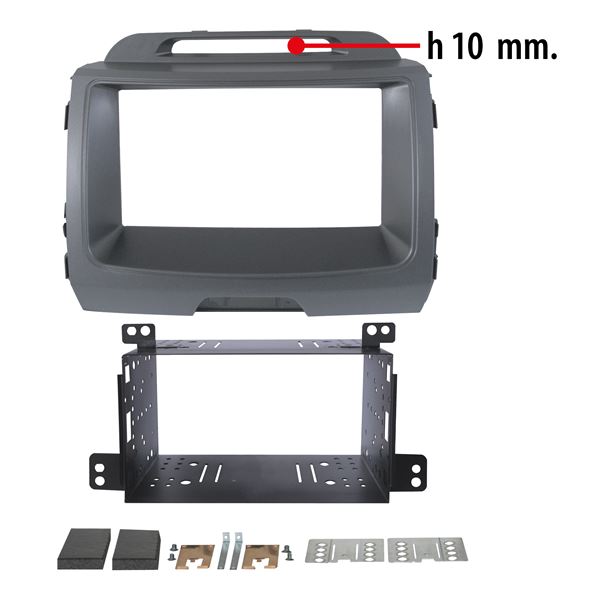 Cache autoradio Kia couleur gris