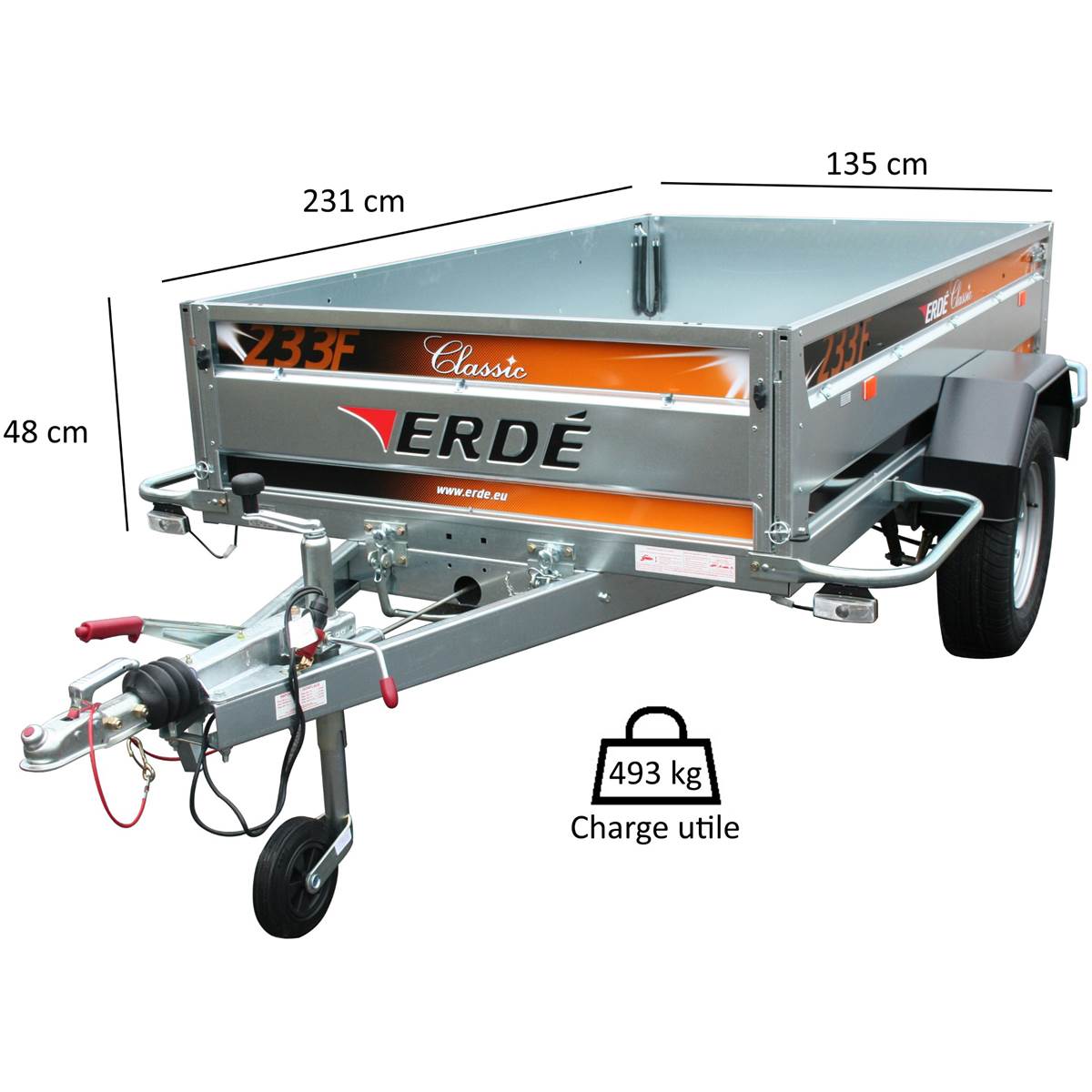 Remorque Freinée Erdé 233 F