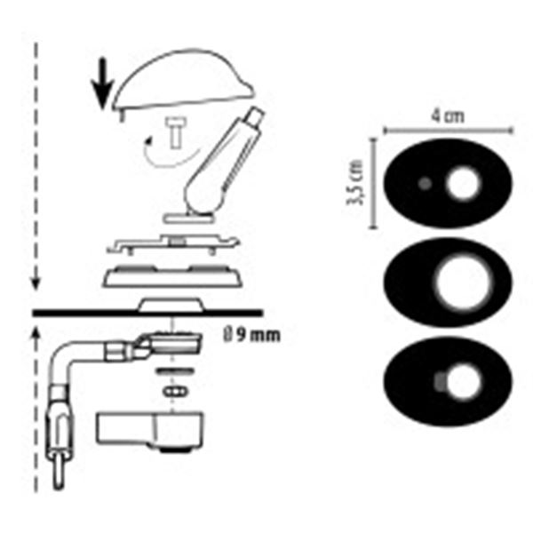 Antenne 40cm AM/FM pour toit avant 08087