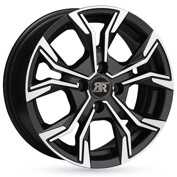 Jante aluminium Racer 18 pouces Noir Brillant Face Polie