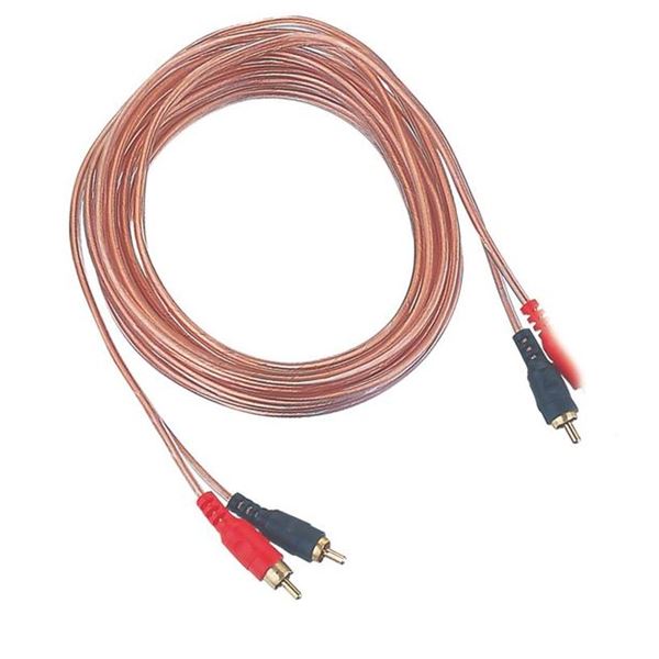 Cordon RCA / RCA plaqué or transparent 5 m