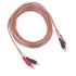 Cordon RCA / RCA plaqué or transparent 5 m