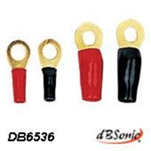 2 cosses oeillet ampli plaqué or 4 mm pour câble 6 mm²