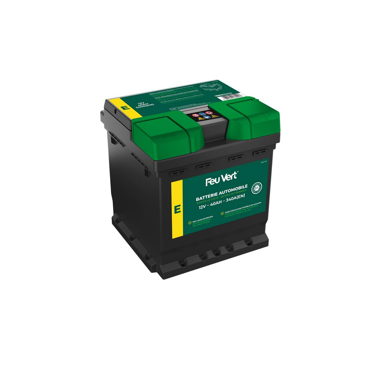 Batterie Voiture Feu Vert E - 40ah / 340a - 12v