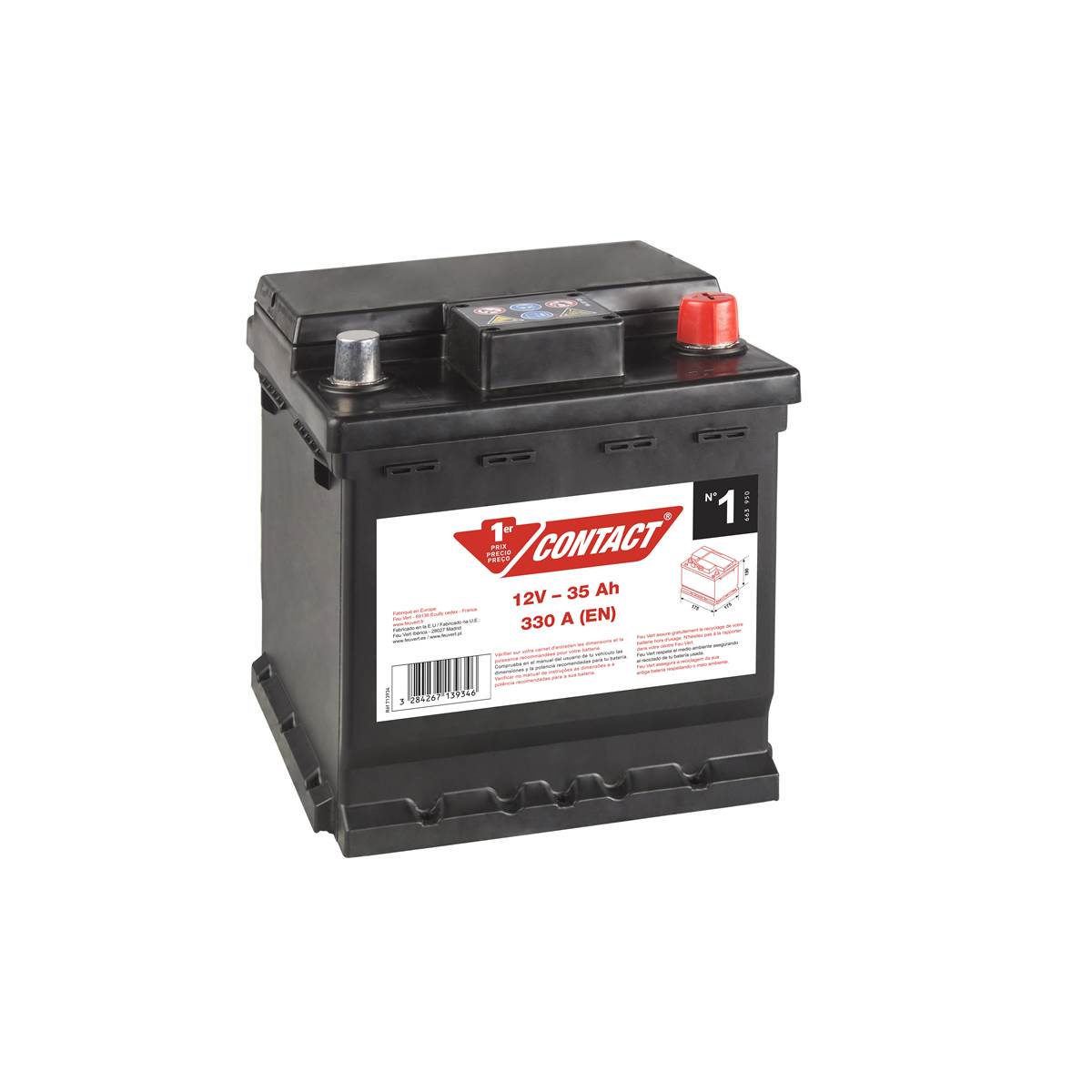 Batterie voiture Contact n°1 - 35Ah / 330A - 12V