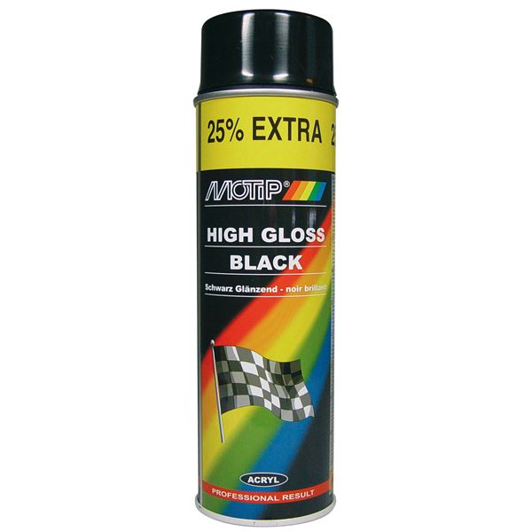 Aérosol peinture noir brillant MOTIP 500 ml - Feu Vert