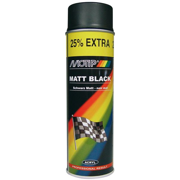 Aérosol de peinture noir mat 00106 MOTIP 150 ml - Feu Vert