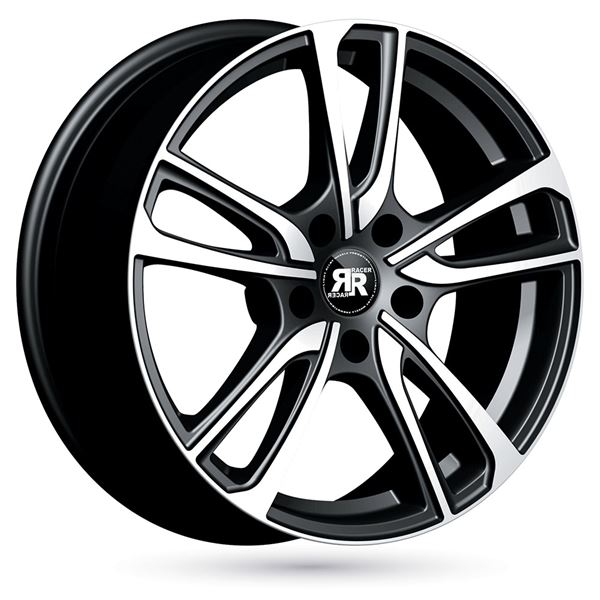 Jante aluminium Racer 17 pouces Noir Face Polie
