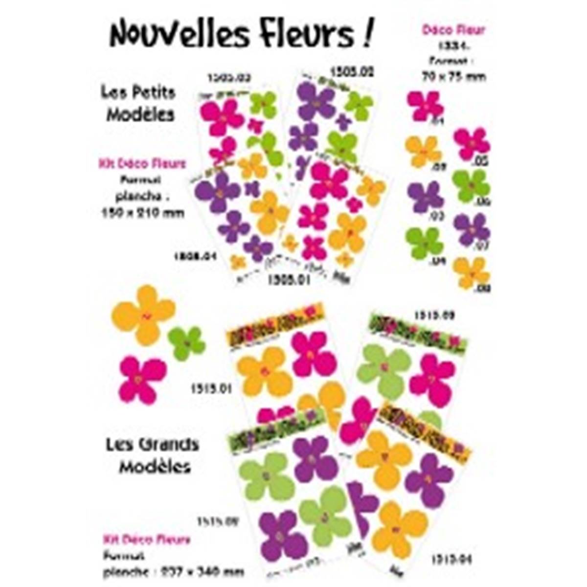 Sticker Carrosserie Kit Fleurs Rose Vert X8