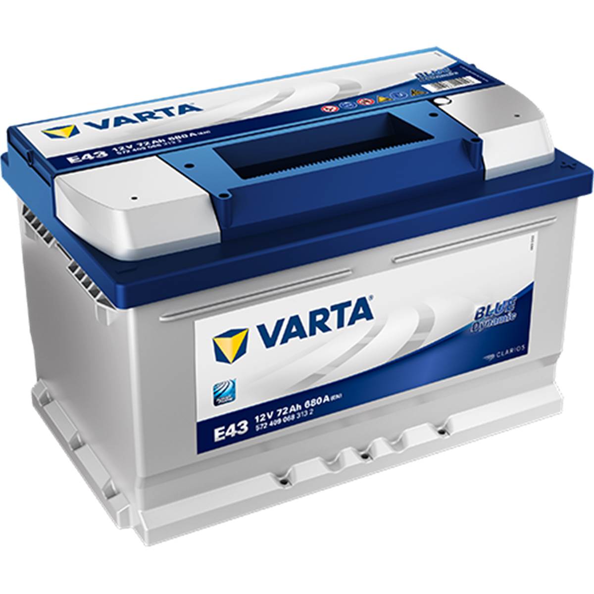 Batterie Voiture Varta E43 - 72ah / 680a - 12v