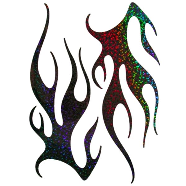 Sticker carrosserie pailleté flaming noir